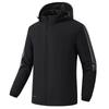 Men's new three-bar velvet cotton-padded jacket, large-size water-proof warm cotton clothes can be printed with OO.