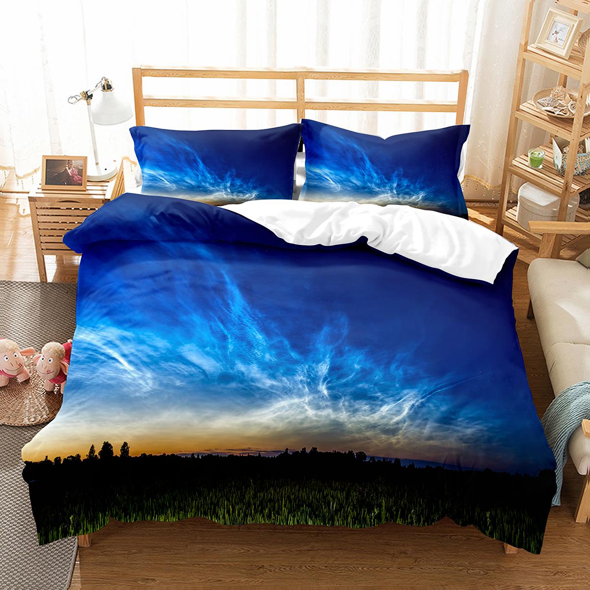 

White Cloud Duvet Cover Set Comfort Cover Twin Full King Size для дітей, підлітків, дорослих, декор спальні Комплект постільної білизни з наволочкою AU Single(140x210cm)