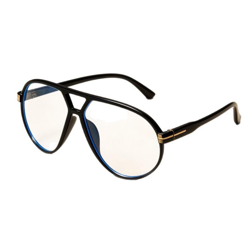 European and American fashion flat glasses travel shopping travel decorative glasses retro double beam frame sunglasses versatile trendy