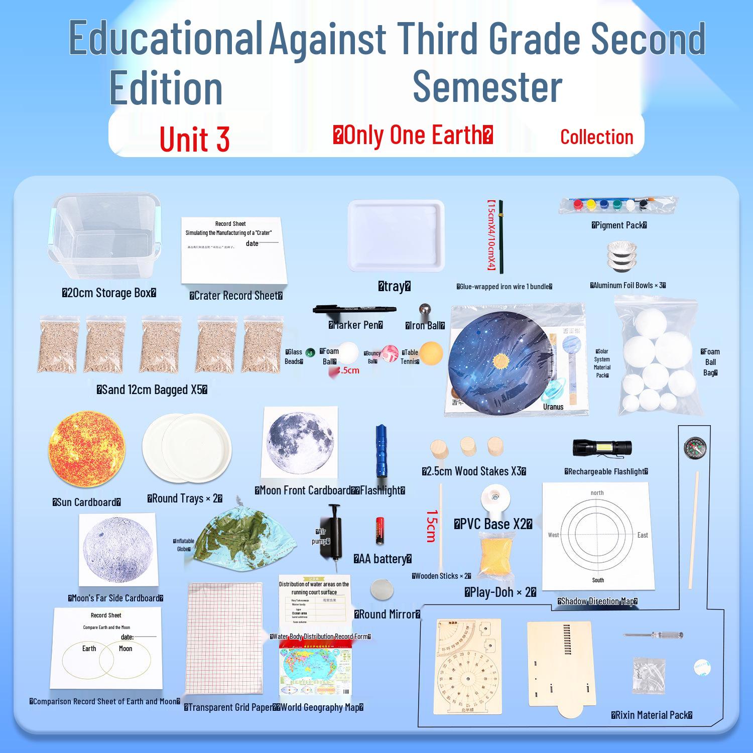 Third Grade Science Experiment Set: Water Planet Crater Earth Edition