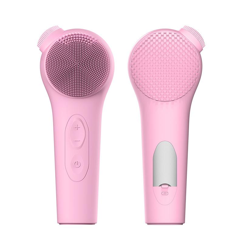 

Electric silicone multifunctional cleansing instrument cleans blackheads beauty massage face wash bath brush ProfessionalGrade розовый