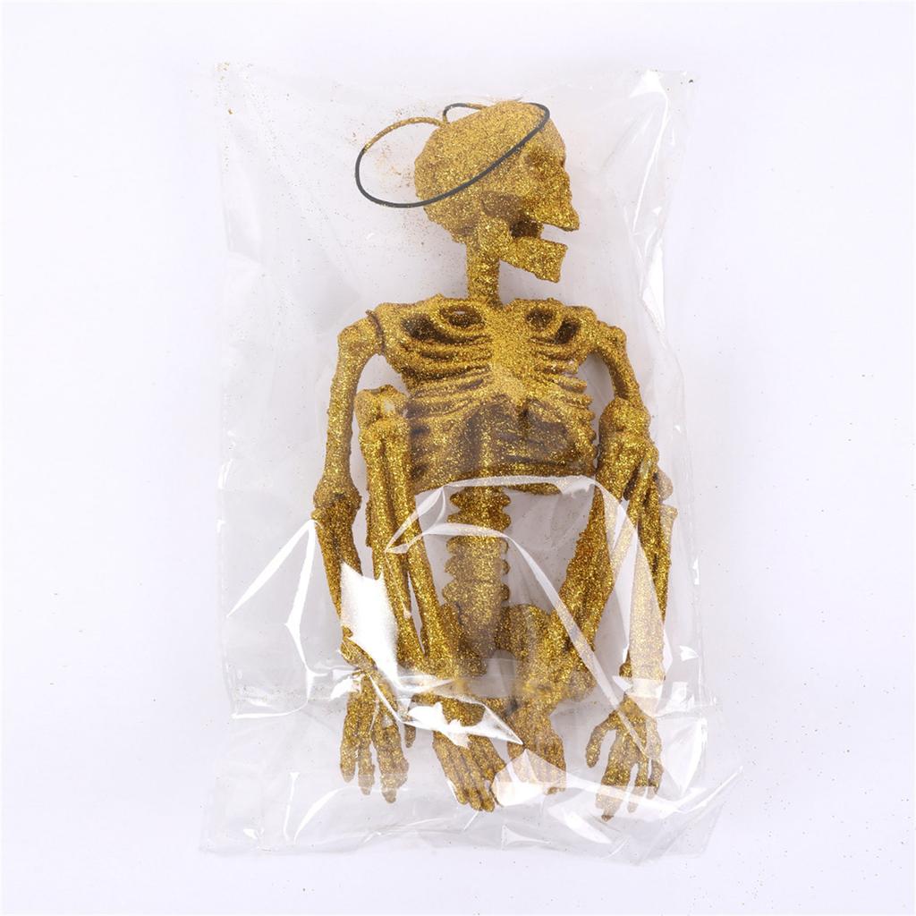 40cm Glittering Skeleton Halloween Decorations with Articulated Joints For Holiday Party Centerpieces Indoor and Outdoor
