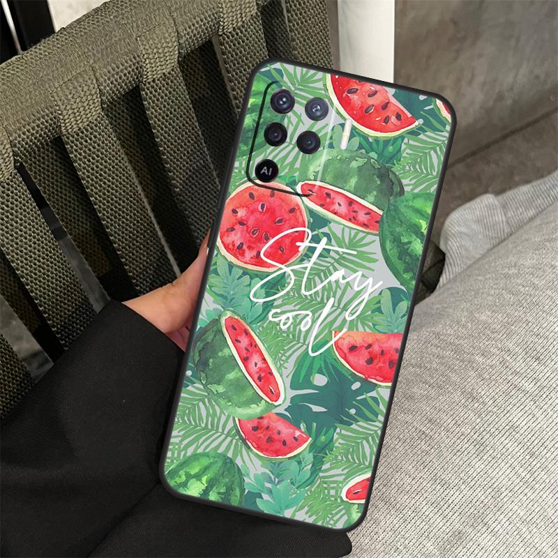 Cute Summer Fruit Watermelon Case For Oppo A80 A60 A40 A94 A54 A98 A78 A18 A38 A58 A16 A76 A96 A17 A77 A74 A57S A15 Cover