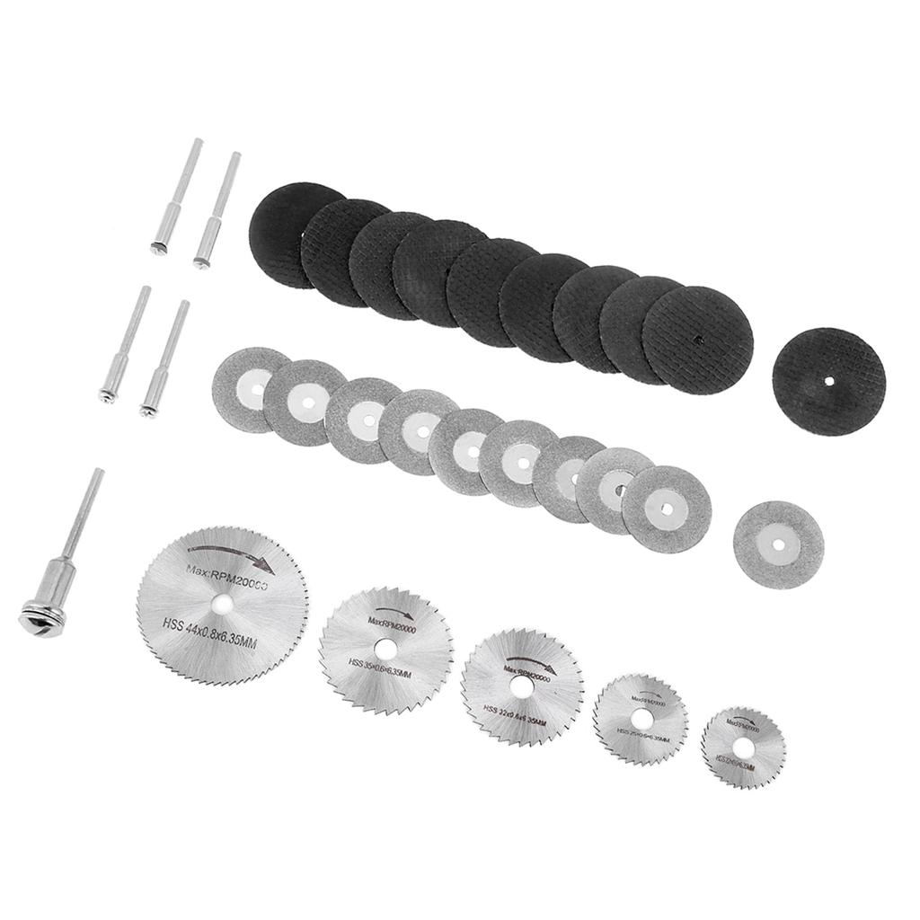 30 buc Pânze de ferăstrău circular diamantate HSS Discuri de tăiere și mandrine pentru scule rotative