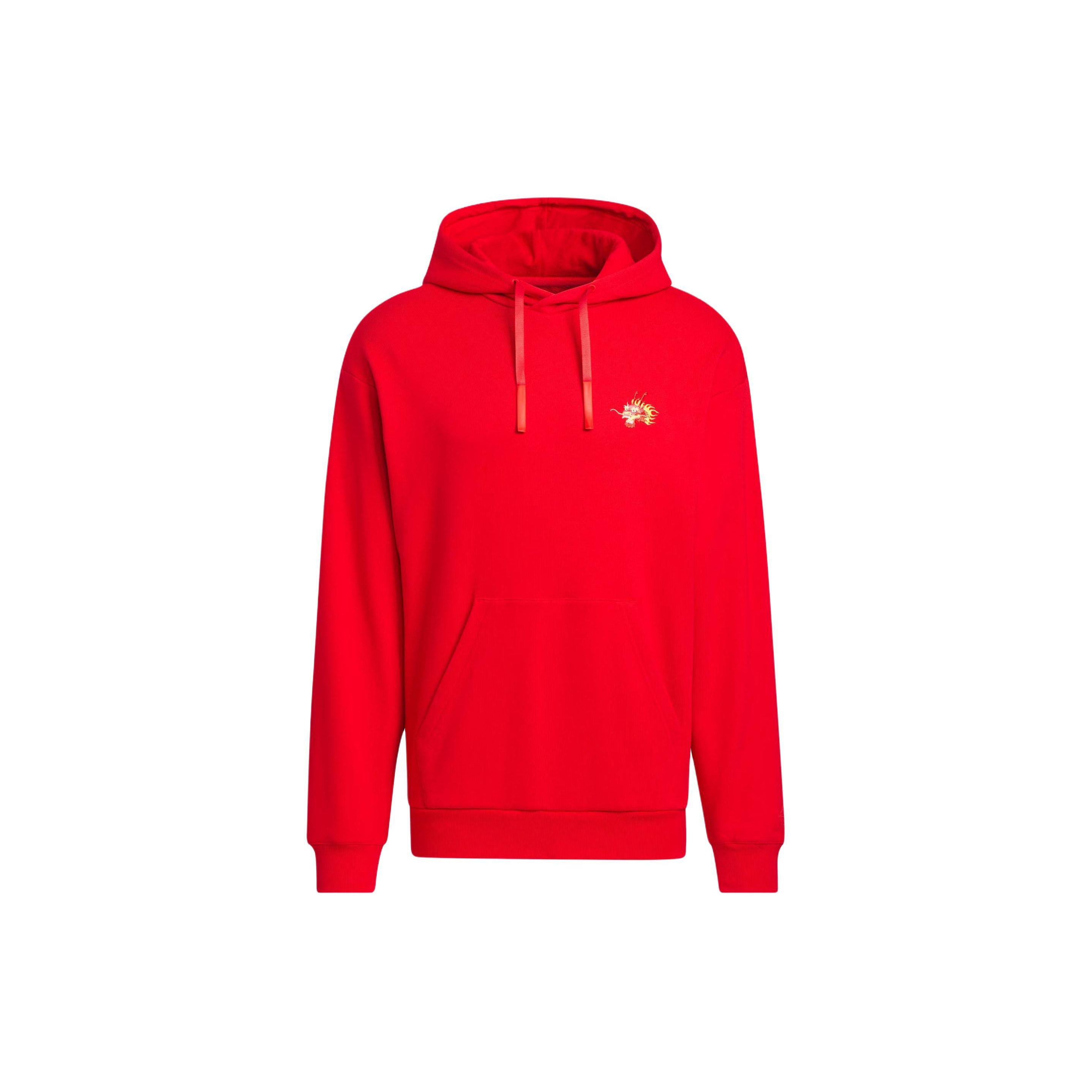 

adidas CNY Year of the Dragon Embroidered Hoodie Off White/Bright Red Men JE6114 L