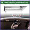 2.0" ID Inlet T304 Stainless Steel Turn Down Exhaust Tip 9.1" Long Silver