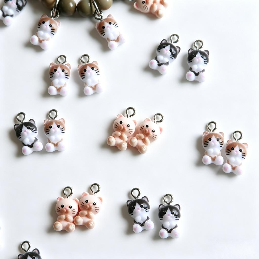 20pcs Kawaii Cat Kitten Resin Pendants Lovely Mini Charms for DIY Craft Jewelry Making Gifts
