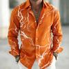 Lightning Pattern Men's Long Sleeved Shirt