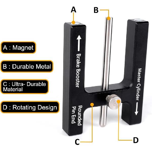 BARTOO Brake Adjustment Tool Brake Booster Push Rod Adjustment Tool Master Cylinder Push Rod Length Gauge Suit For Most Brake Boosters With