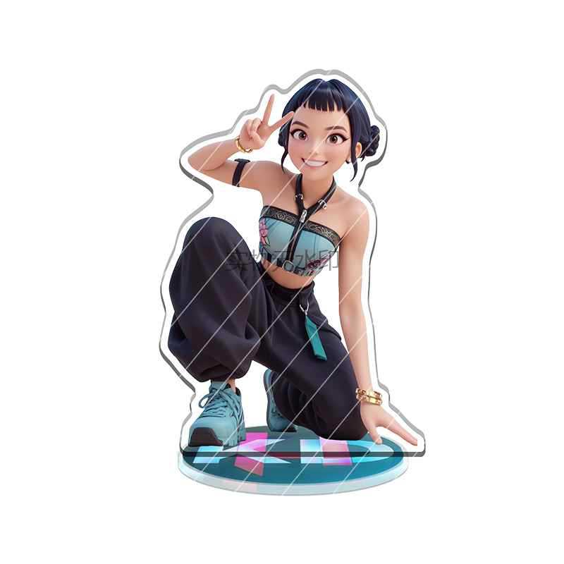 Kawaii K-Pop Demon Hunters Anime Zoe Rumi Mira Saja Boys Superstar Acrylic Surroundings Standing Sign 15Cm Desktop Ornaments