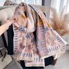 Warm Cashmere Poncho Shawl Scarf Luxury Cat Print Thick Pashmina Winter Blanket Wraps Bufanda Casual Stoles Echarpe