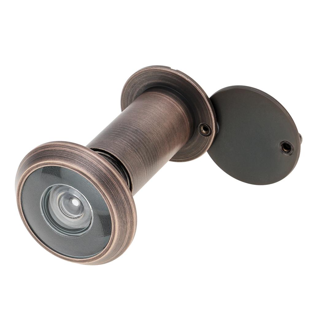 200 Degree Oil Rubbed Bronze 16mm Peep Hole Solid Brass Security for 1.57 To 2.56 Inch Doors Home Office Hotel Heavy Duty Rotating Privacy Cover