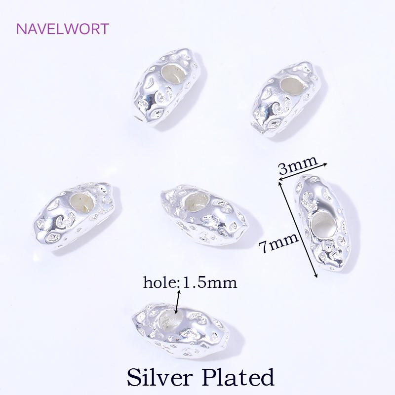 

18K Gold Plated Irregular Spacer Beads For Bracelet Making Finding,Separator For Beads,Brass Loose Beads,Supplies For Jewelry 10 Pieces