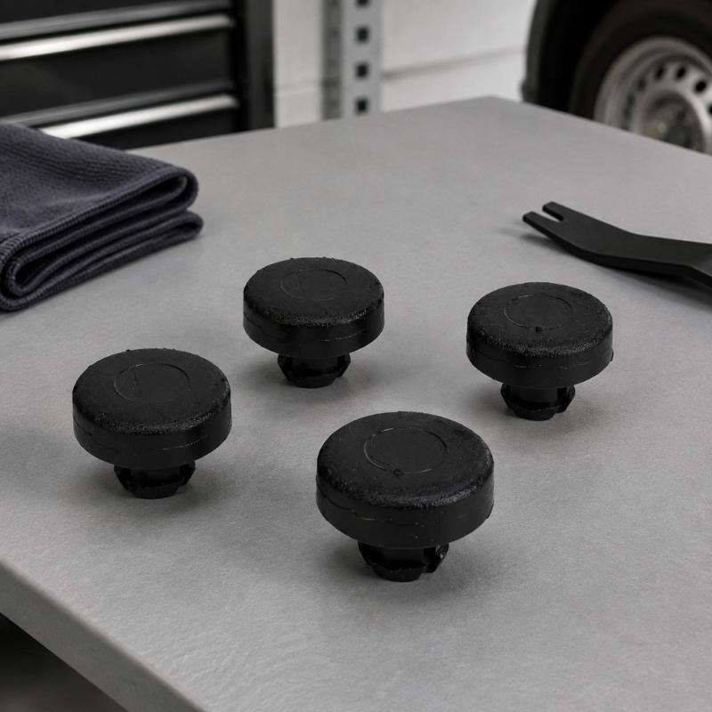 Set di 4 Tappi Fermacoffre 12832495, Pezzi Tampone in Plastica Nera con Clip a Pressione, per Saab 9-3 Cabriolet 2004-in Aree di Contatto del Coperchio del Bagagliaio Posteriore