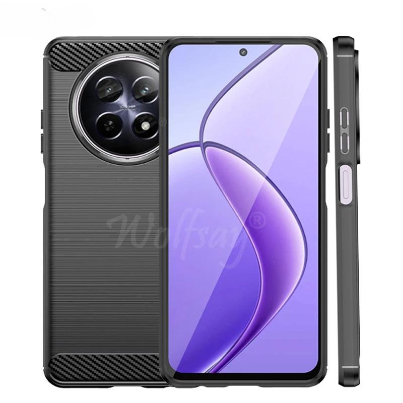 For Realme 12X Case Bumper Anti-knock Soft TPU Silicone Carbon Fiber Back Cover For Realme 12X 5G Case For Realme 12X 5G Case