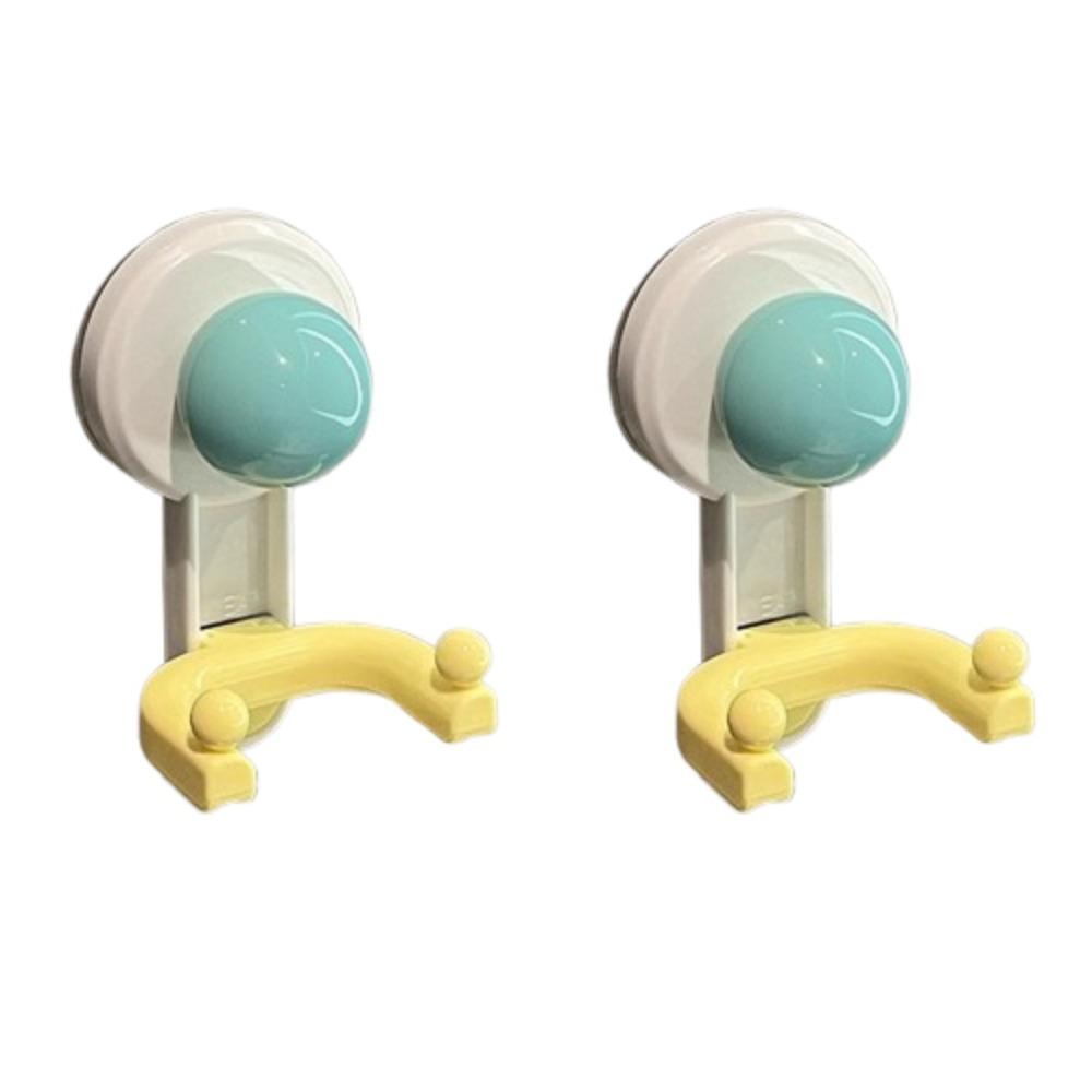 2Pcs Dopamine Vacuum Double Hooks Removable Wall Hanger Creative Shower Hooks Behind the Door