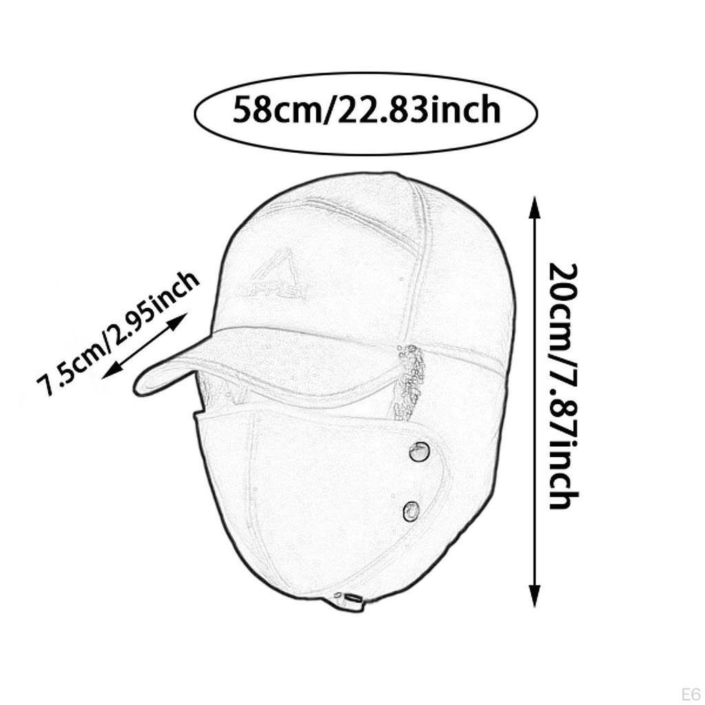 Winter Trapper Hat Casual Headwear Thermal for Outdoor Hiking Ski Biking Camping