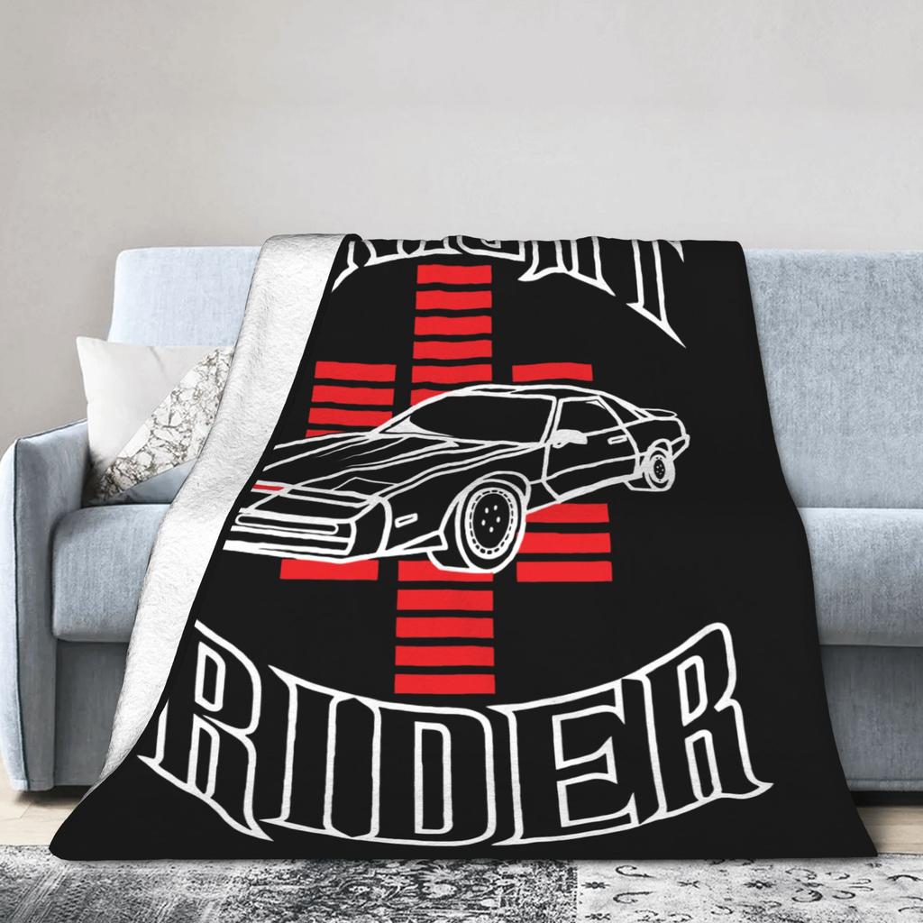 Knight Rider Knight Industries 2000 Kitt Knitted Blanket David Hasselhoff Wool Throw Blanket Sofa Rug Piece Soft Warm Breathable