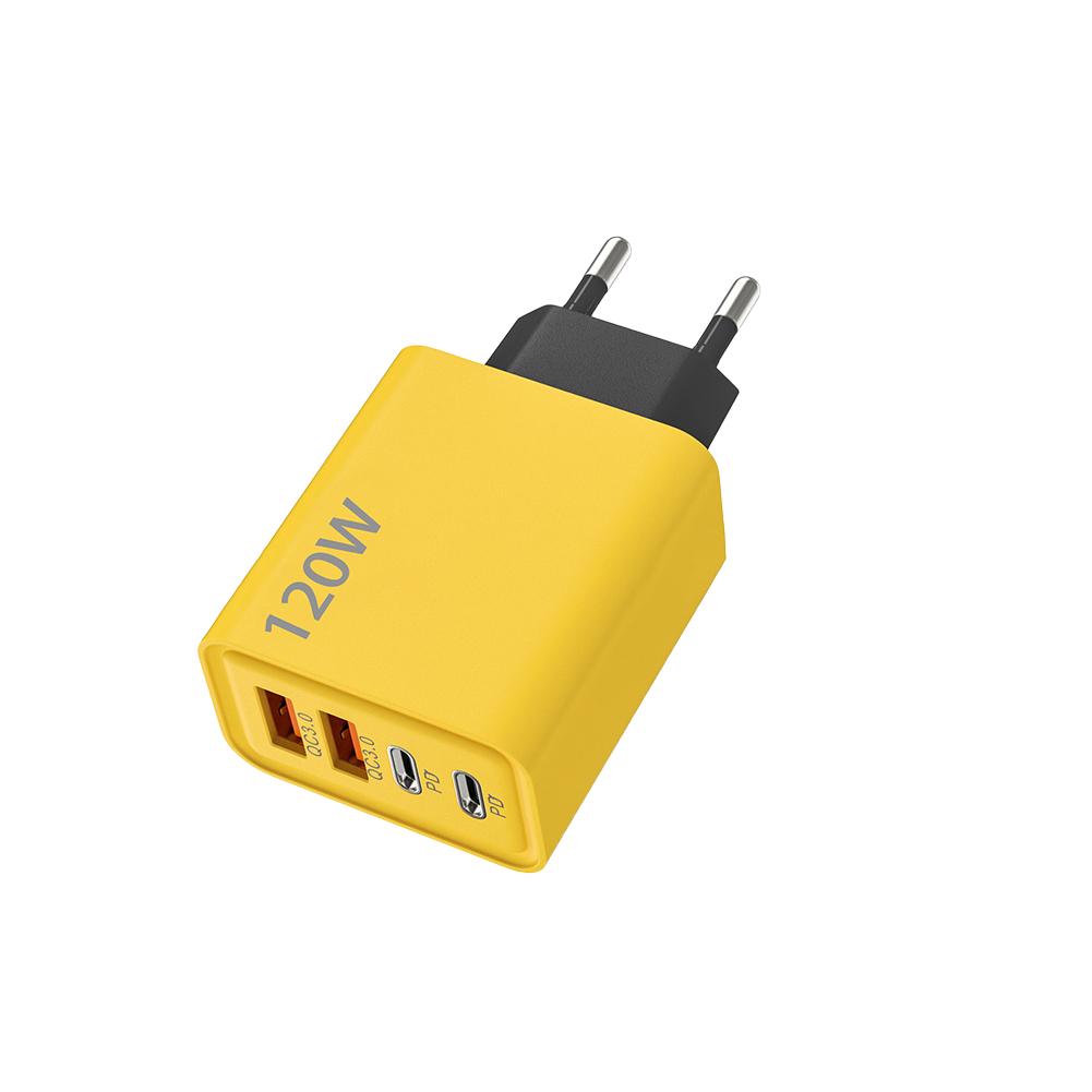 120W USB C PD Charger Dual PD QC Wall Charger Plug 4 Port USB Charger Cube Power Plug Charging Station for Tablets Cellphones