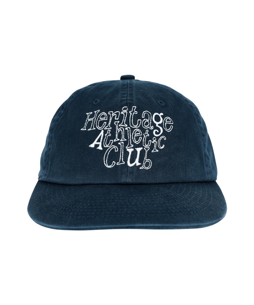 Yunibeoseugameonteu Chain Stitch Typographic Logo Washed Cap_Navy