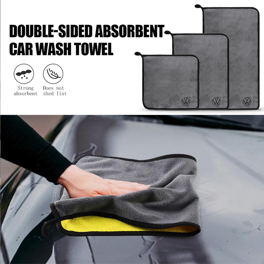Car Wash Microfiber Towel Auto Cleaning Drying Cloth Care Cloth For Volkswagen GTI Golf Polo Passat VW Tiguan T-ROC Jetta Taigo zf1