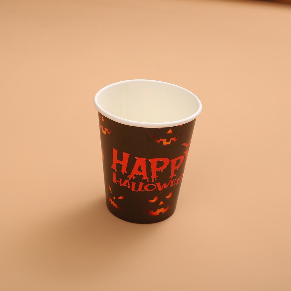 Cross-Border Halloween Party Disposable Plate Set: Pumpkin & Bat Paper Cups and Plates
