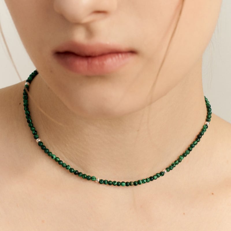 

UNI.J [In524]Malachite Green Silver Necklace single
