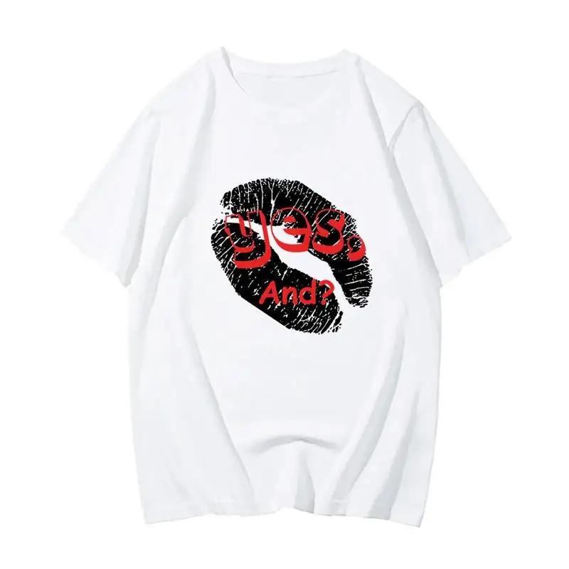 Yes And With Lips New Song Printing T Shirt O Neck Cotton Soft Te