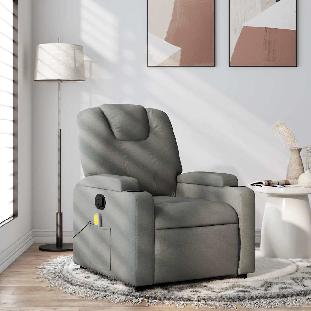 Massage Relax Chair Fabric Dark Grey