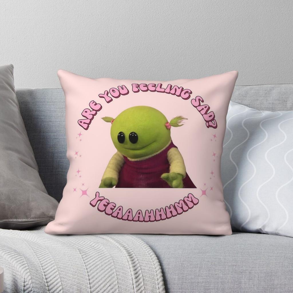 Are You Feeling Sad Nanalan Mona Square Pillowcase Polyester Linen Velvet Pattern Zip Decor Home Cushion Cover x