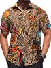 [Print Design – Not Texture] Casual Dress Men'S Digital Print Standard Size Short Sleeve Shirt Multicolor Abstract Pattern Fashionable And Atmospheric