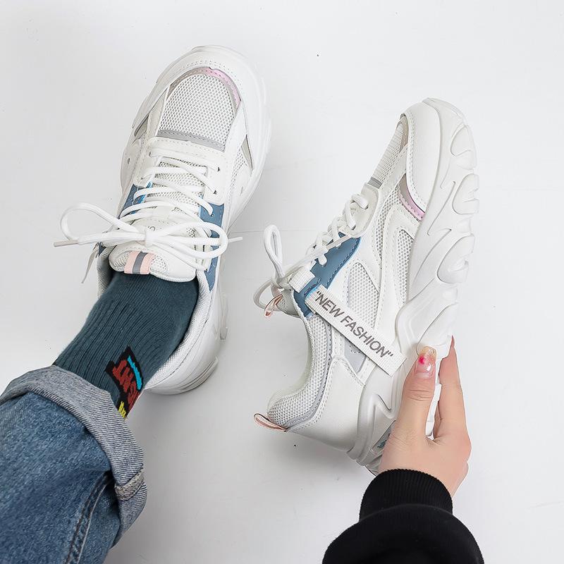 Dad Shoes Women's 2025 Spring New Thick-soled Heightening Versatile Sports Shoes Korean Version Ins Trendy Casual Shoes 7788