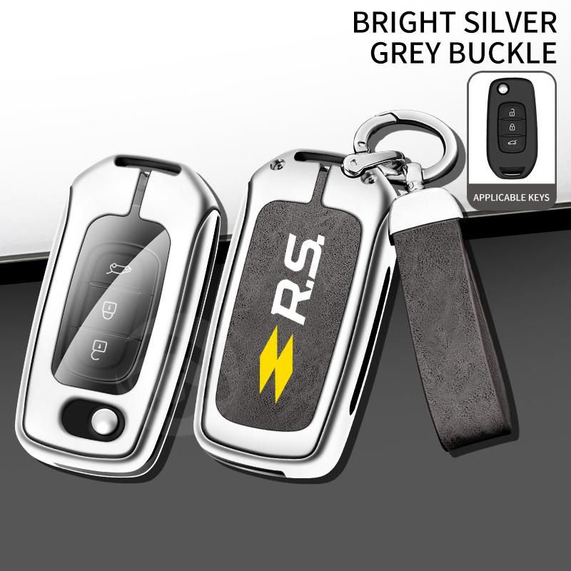 Zinc Alloy Leather Car Key Case Cover for Renault Kadjar Captur Megane Sandero Stepway Logan Clio 5 Arkana Protector Key Shell S444