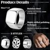 3Pcs Stainless Steel Signet Rings Chunky Wide Band  for Men Women Cuban Link Chain  Fashion Matte Finish  Comfort Fit
