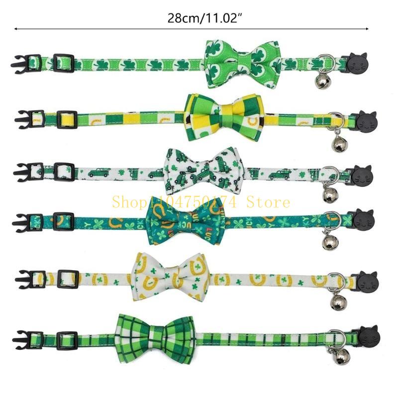 ShamrockCat Collar CatBowTie Christmas CatNecklace For Cat With Irish CatCollar catBandana SaintPatrick Day top sale