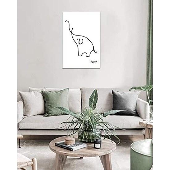 Art Panel Picasso Poster Painting Elephant Interior Modern Entrance Wall Decorative Item Stylish Bedroom Decoration Finished Product Wooden Frame