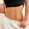 Double-Layer Faux Pearl & Metal Sequin Waist Chain - Stylish European & American Design