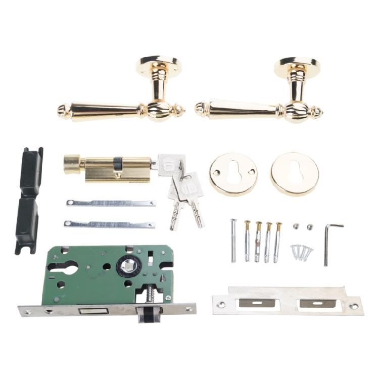 

Reliable Zinc Alloy Door Handle Lock Set Bedroom Door Lockset Simple Installation for Secure & Elegant homes Entryways золотой