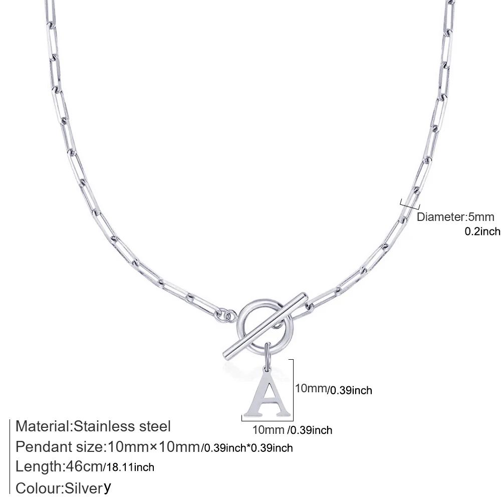 Damen Edelstahl Initialen Halskette A-Z Buchstaben Anhänger Choker Damen Zinklegierung Kette Ot Abzug Halskette Für Damen 2025