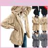 Gemütlicher Damen Winter Flauschiger Mantel Fleece Pelzjacke Teddybär Kapuzenpullover Weiches Material