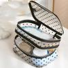 Black Heart Printed Mesh Love  Makeup Bag Large Capacity Women Toiletry Bag  Women