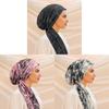 Vintage Rose Pattern Headscarf Hat With Tie Strap For Women Summer And Winter Wear