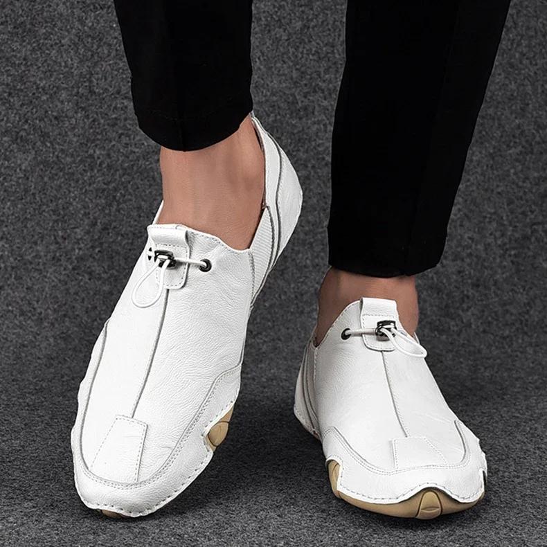 2024 Mens Sneakers Casual Slip On Loafers Outdoor Light Flats Autumn Leather Shoes Comfortable Mens Sneaker Lychee elegant shoes