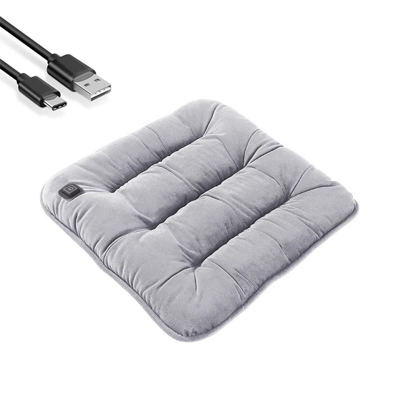 

Car Adjustable Temperature Electric Heating Pad USB Charging Winter Heated Seat Cushion Auto Seat Warmer серый