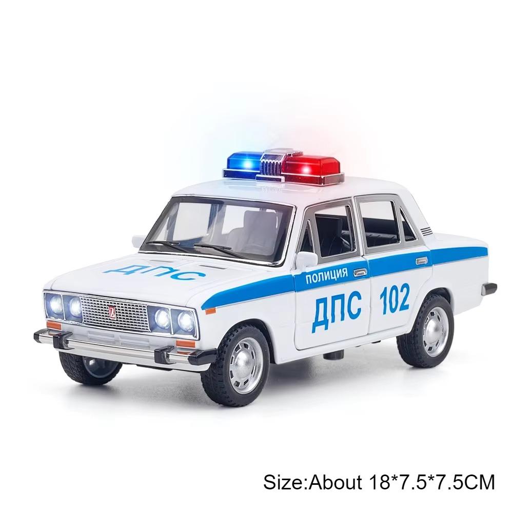 

1:Специальная модель полицейской машины Lada 2106 масштаба 1:24, игрушка, металлический корпус, резиновые шины, литье под давлением, 110 Взрывозащищенные модели транспортных средств