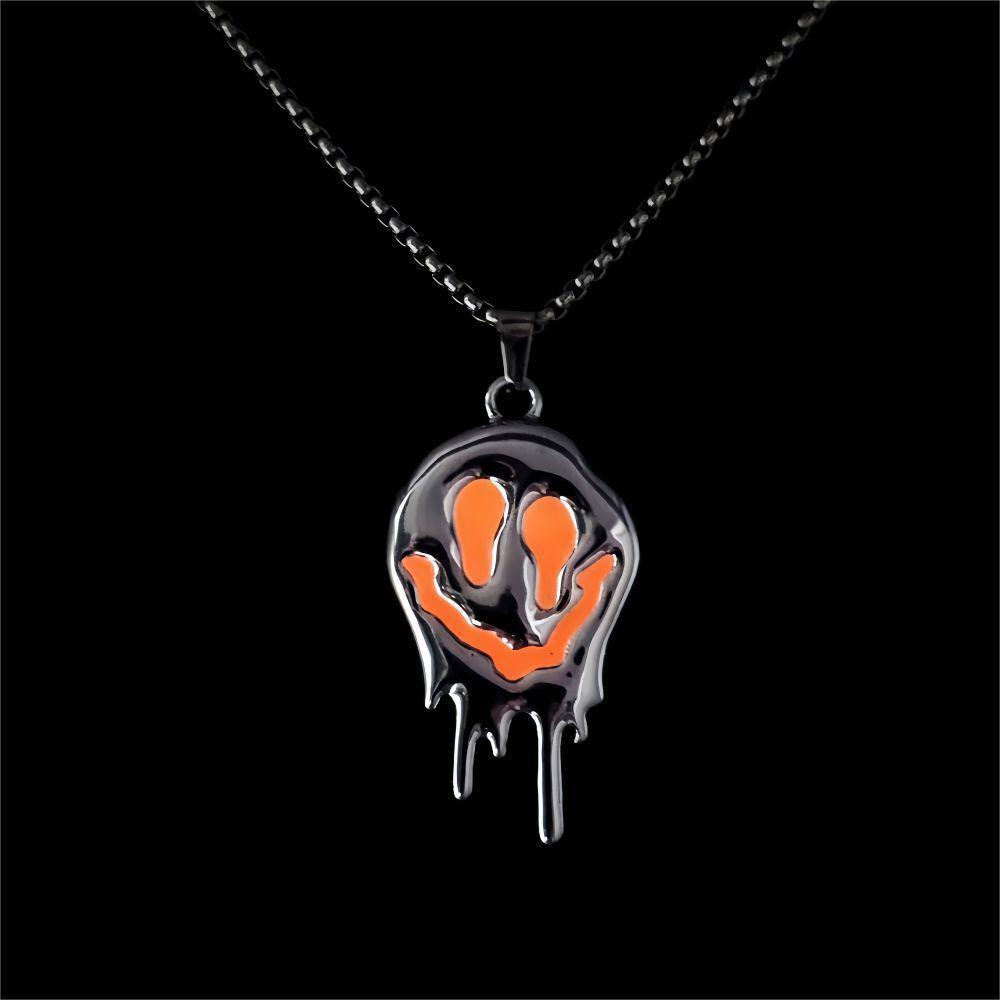 Punk Halloween Skull Necklace Zinc Zinc Alloy Hip Hop Neck Chains Simple Luminous Pendant Necklace  Halloween