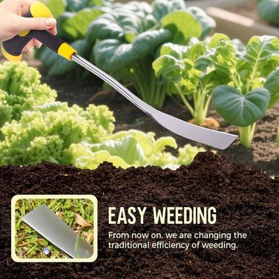 Grass Puller Tool Manual Grass Removal Tool with Handle Heavy Duty Uprooting Weeding Rake Artifact Handle Garden Trowel