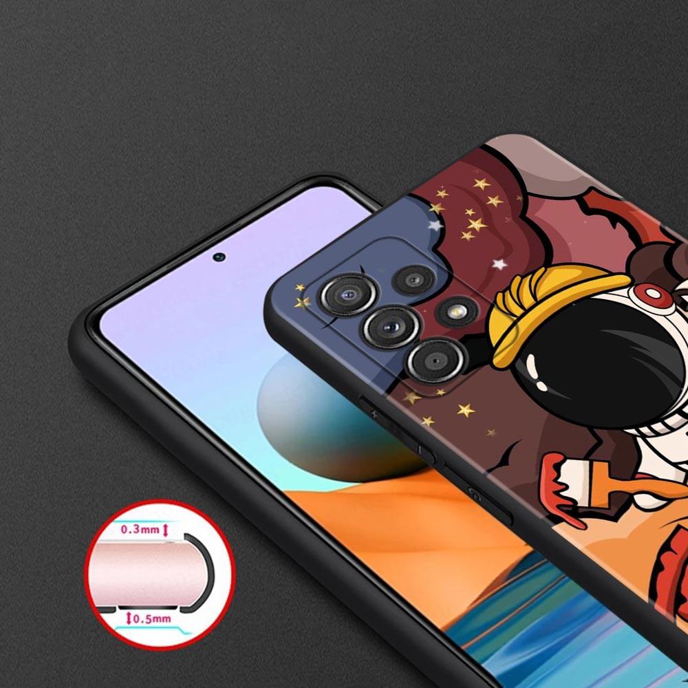 Niedliche Cartoon-Astronauten-Hülle für Samsung Galaxy A51 A71 A01 A11 A21 A21s A31 A41 A72 A52 A42 A32 A22 A12 A02 A02s F42 Handyhülle