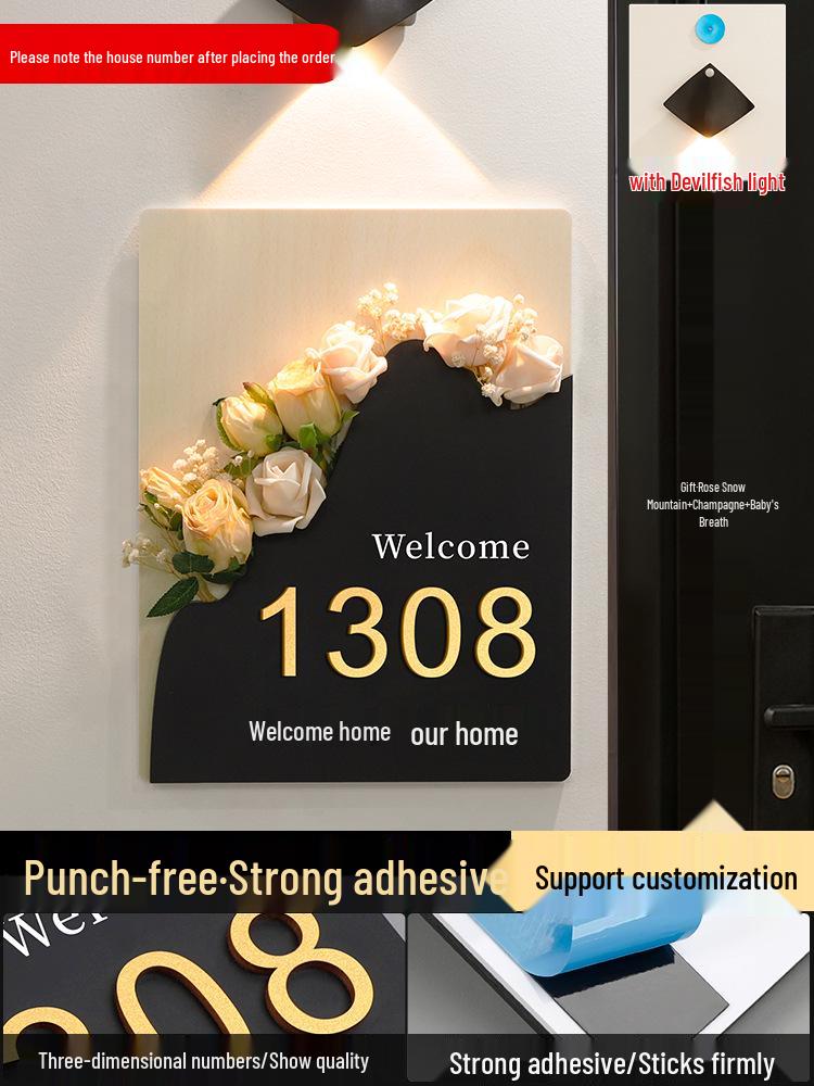 DIY House Number Plate - Stylish Entrance Decor for Homes and Hotels