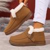 Women's Winter Boots - Slip-On Warm Shoes with Cushioned Insole, Brown & Fluffy Interior Lining - Non-Slip PVC Outsole for Cold Weather